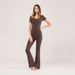 Legging évasé léger - Marron expresso