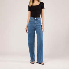 Jean large extensible - Bleu moyen