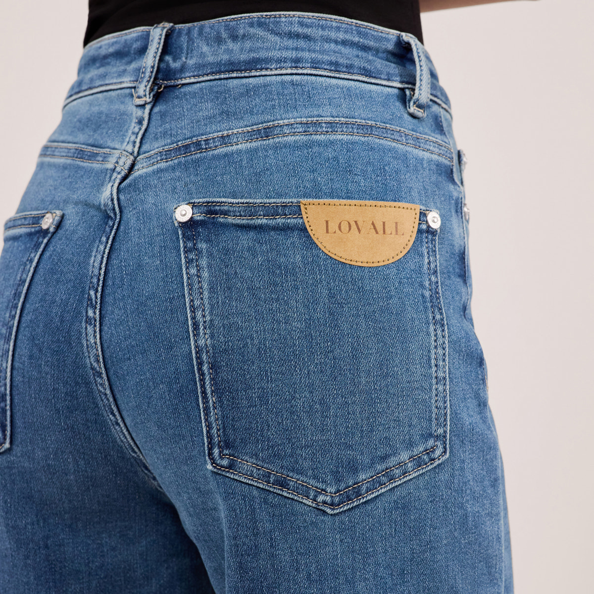 Jean large extensible - Bleu moyen