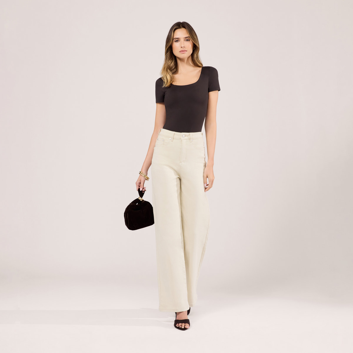 Jean large évasé stretch - Écru