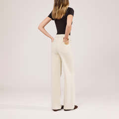 Jean large évasé stretch - Écru