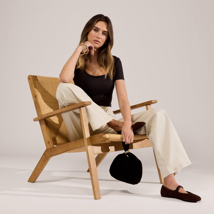 Jean large évasé stretch - Écru