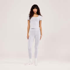 Legging taille haute léger au quotidien - Gris chiné clair