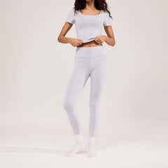 Legging taille haute léger au quotidien - Gris chiné clair