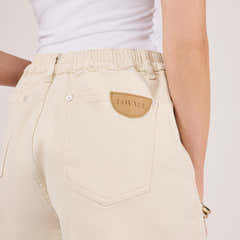 Short en jean stretch - Écru