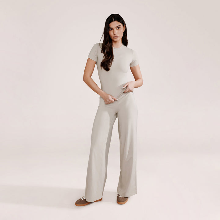 Ultimate Everyday Wide leg Trouser - Oatmeal Beige