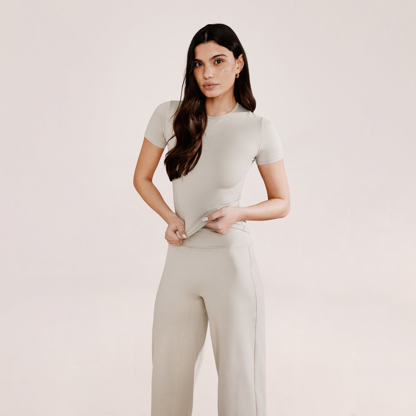 Ultimate Everyday Wide leg Trouser - Oatmeal Beige