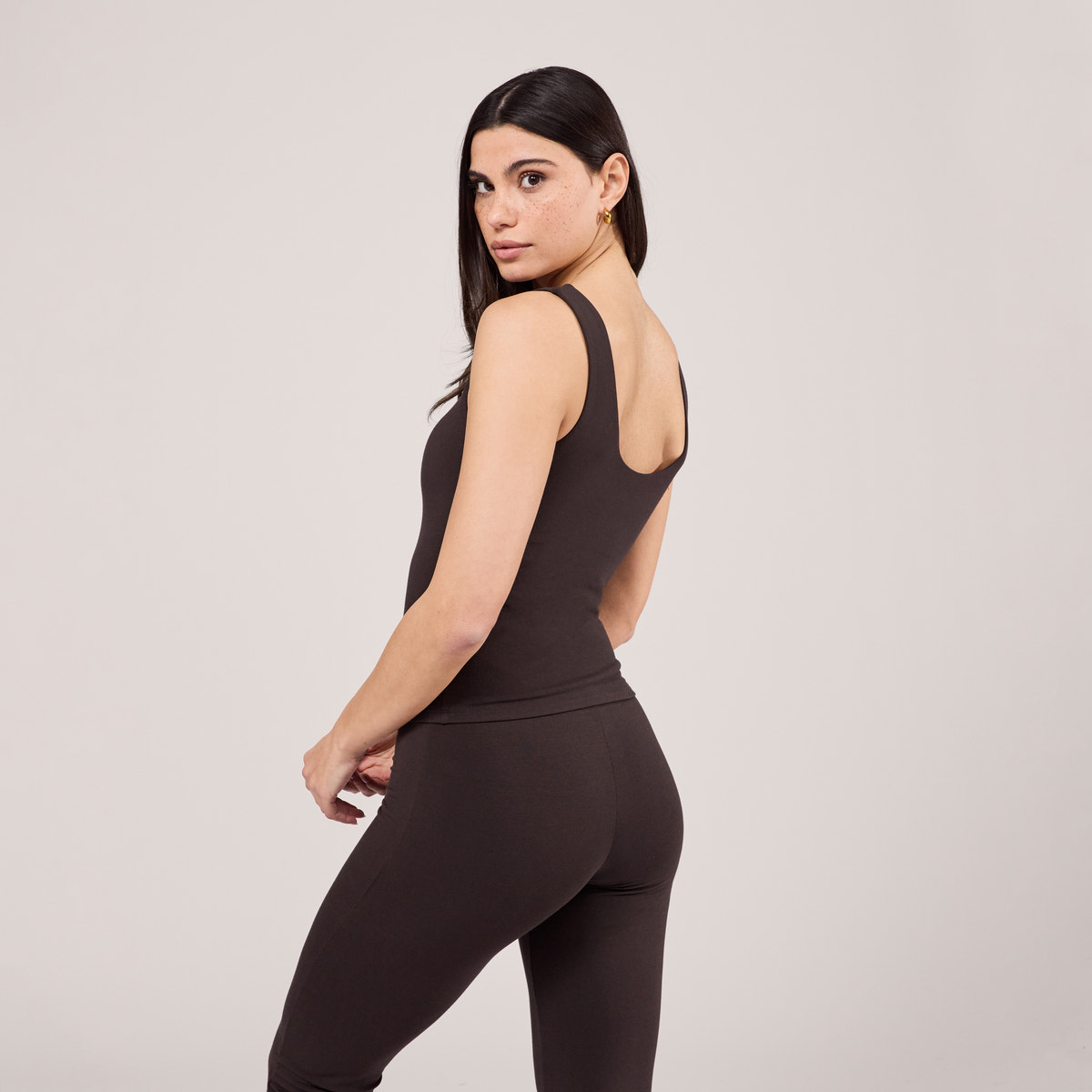 Legging évasé léger - Café noir