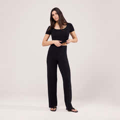 Pantalon large léger - Noir