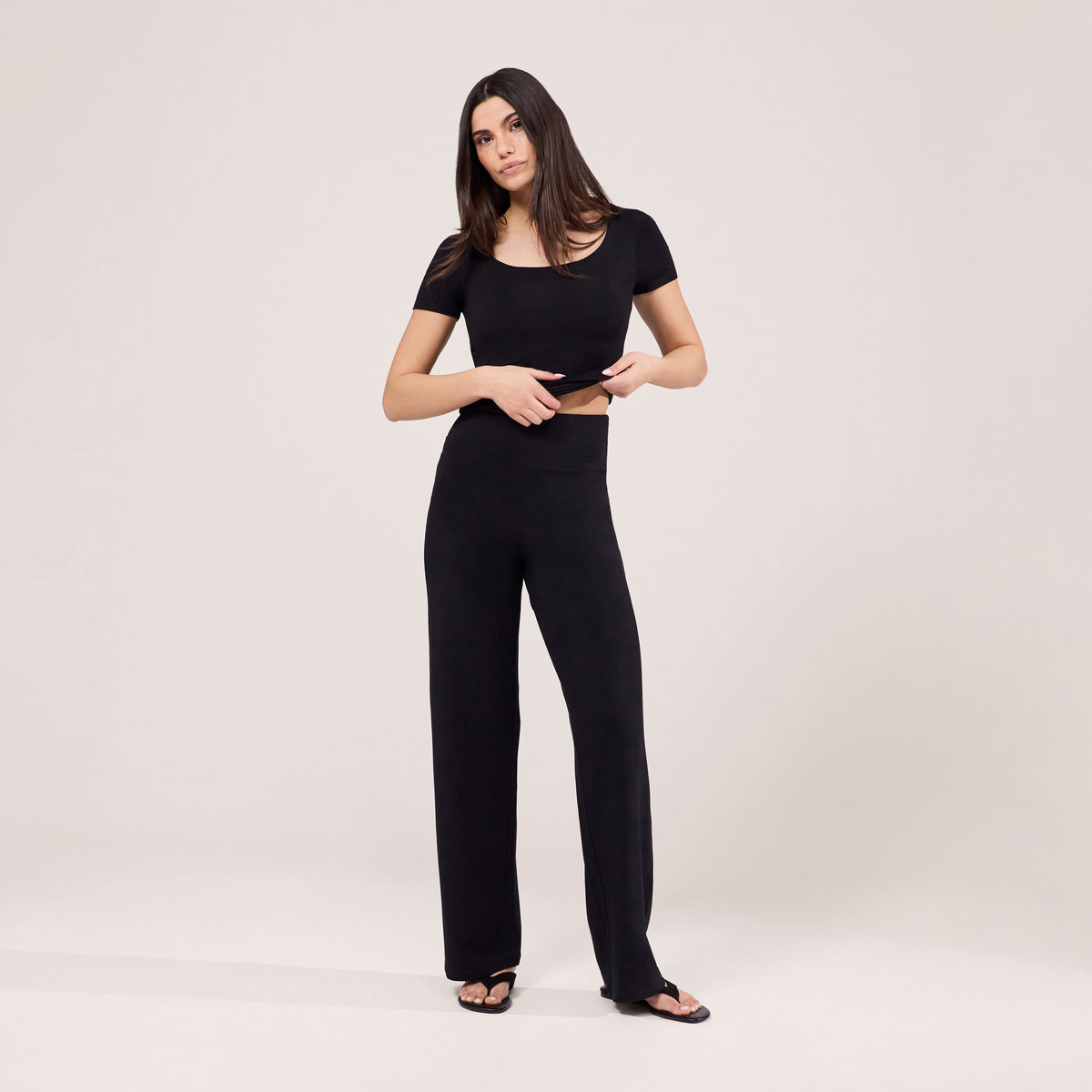 Pantalon large léger - Noir
