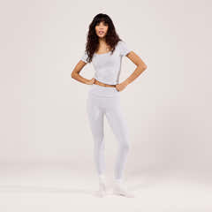 Legging taille haute léger au quotidien - Gris chiné clair