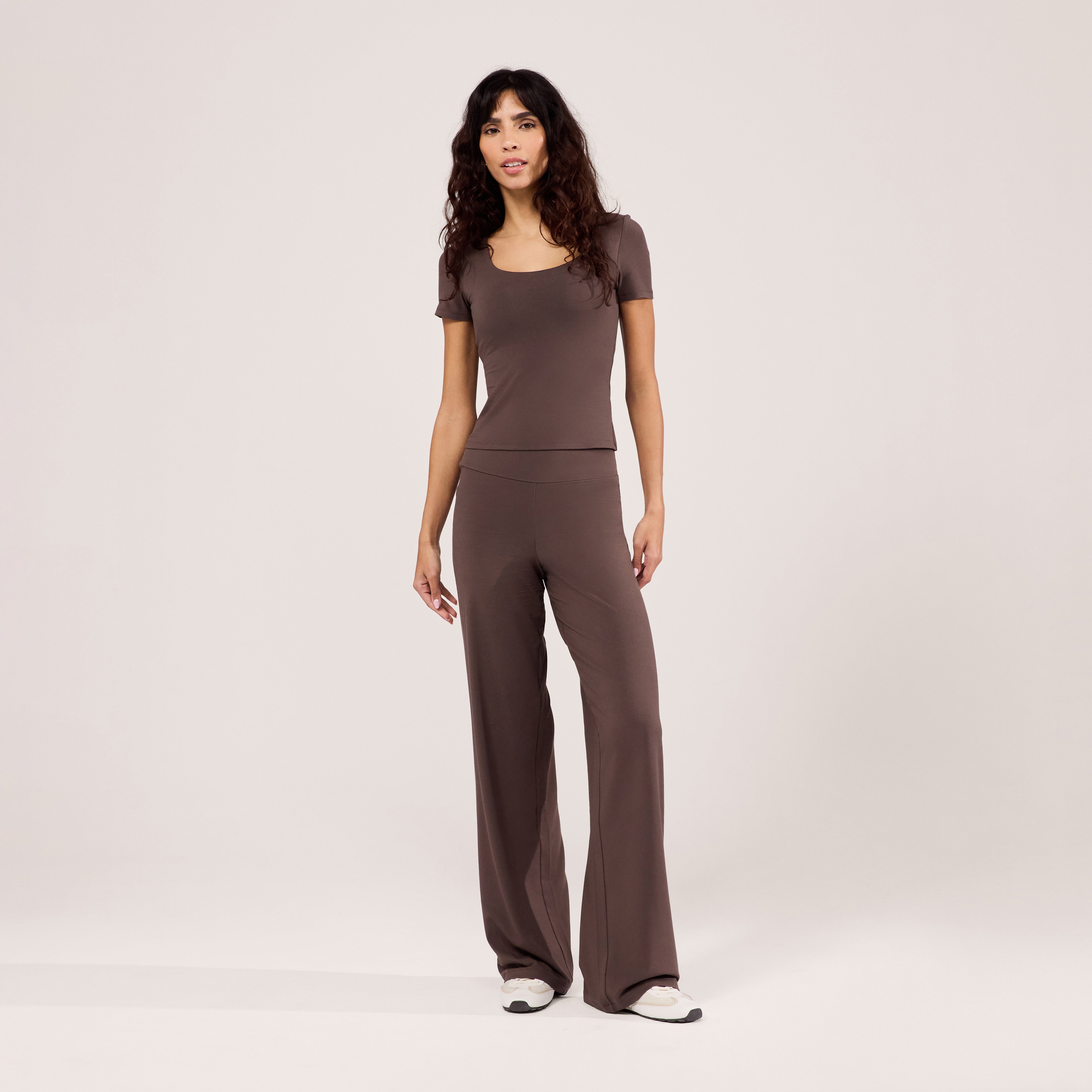 Pantalon large léger - Marron expresso