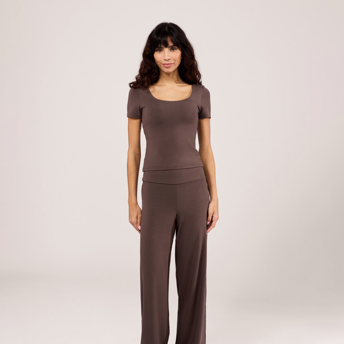 Pantalon large léger - Marron expresso