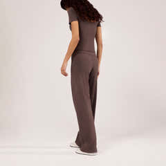 Pantalon large léger - Marron expresso