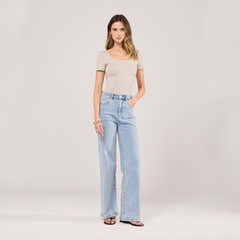 Jean ample extensible - Délavage clair