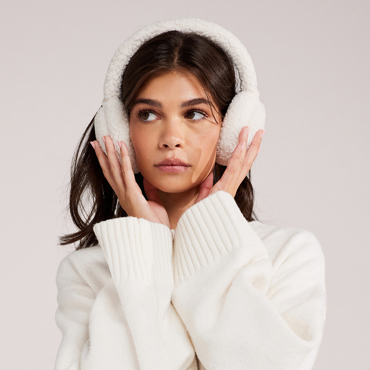 Pull oversize en tricot universitaire - Blanc cassé