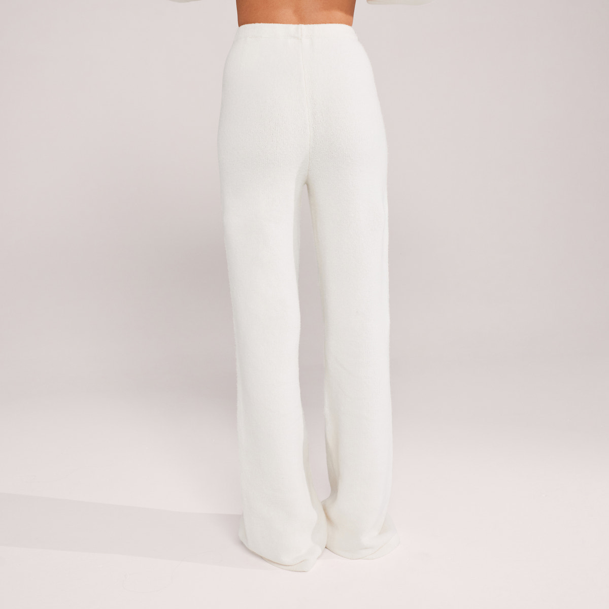 Pantalon large en maille brossée - Gris