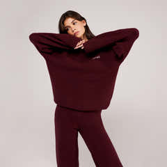 Pull oversize en maille Lovall - Bordeaux