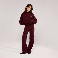 Pull oversize en maille Lovall - Bordeaux