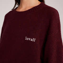 Pull oversize en maille Lovall - Bordeaux