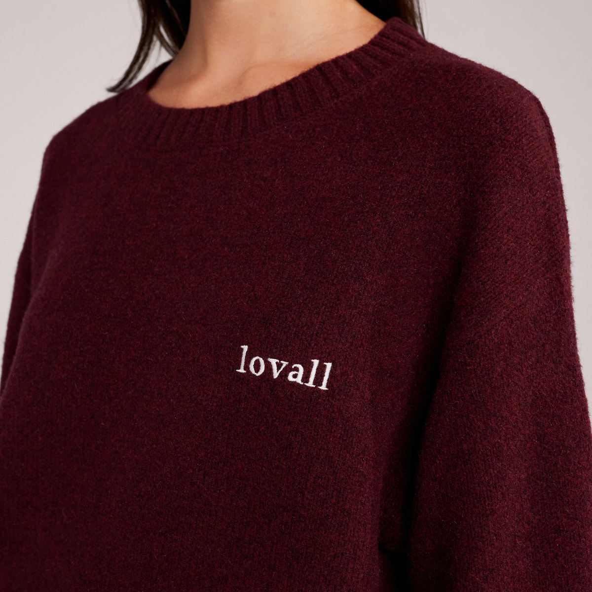 Pull oversize en maille Lovall - Bordeaux