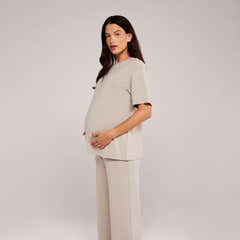 Ensemble détente large en tissu doux – Noir