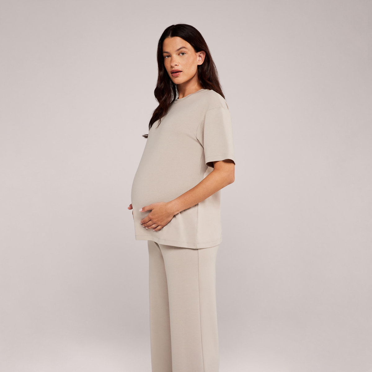 Ensemble détente large en tissu doux – Noir