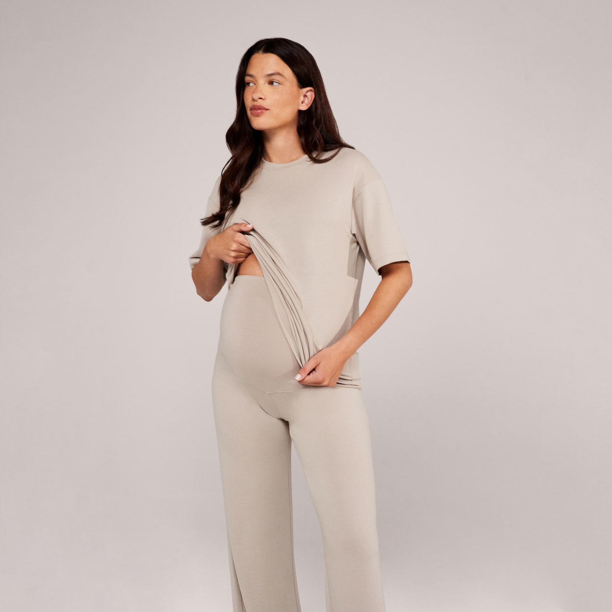 Ensemble détente large en tissu doux – Noir