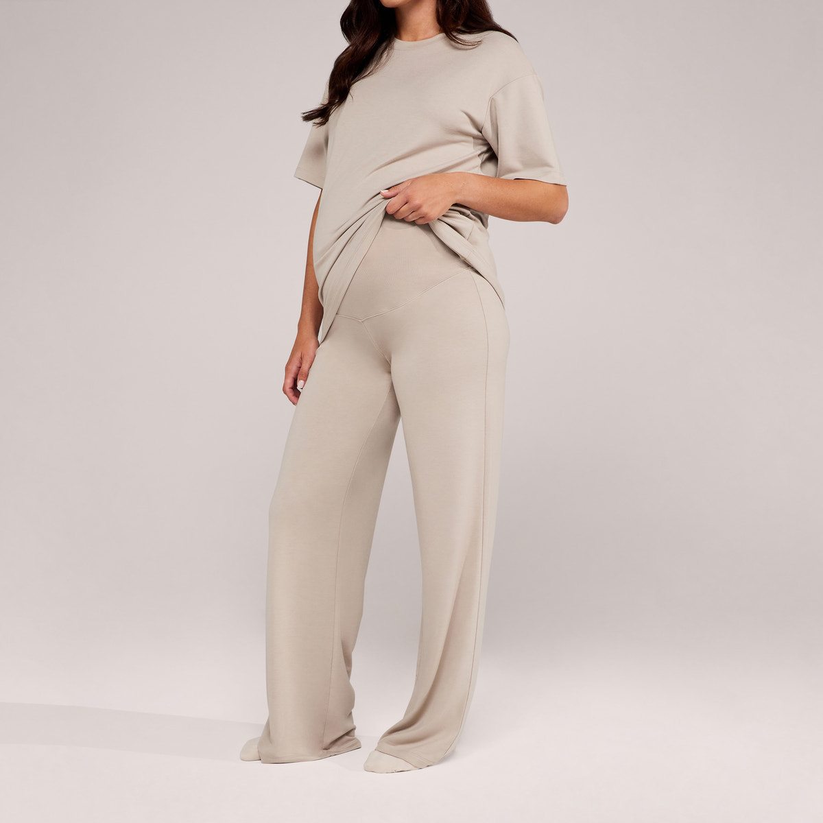Ensemble détente large en tissu doux – Noir