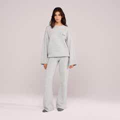 Pull ample en maille Lovall - Gris clair