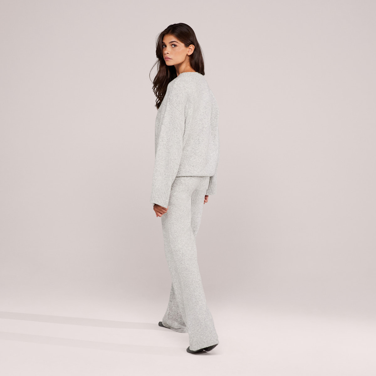 Pull ample en maille Lovall - Gris clair