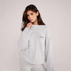 Pull ample en maille Lovall - Gris clair