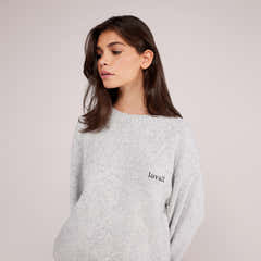 Pull ample en maille Lovall - Gris clair