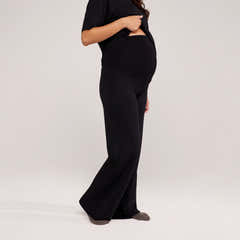 Ensemble détente large en tissu doux – Noir