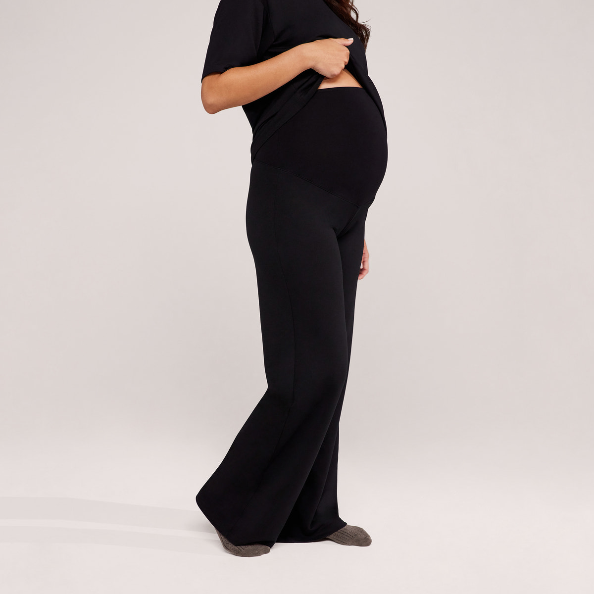 Ensemble détente large en tissu doux – Noir