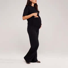 Ensemble détente large en tissu doux – Noir