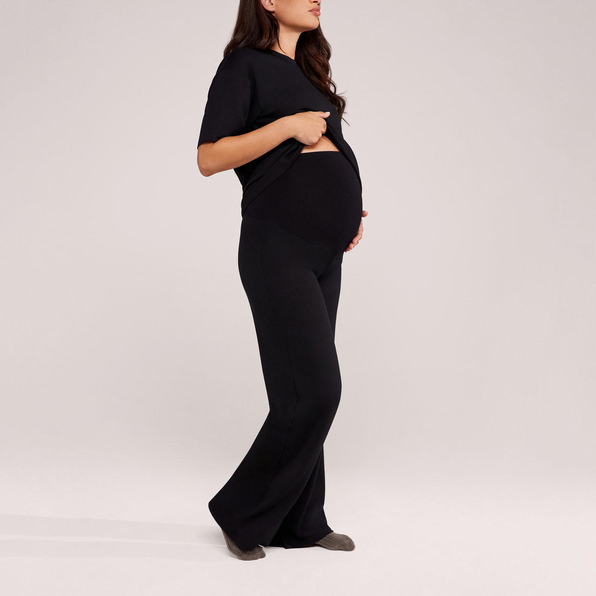 Ensemble détente large en tissu doux – Noir