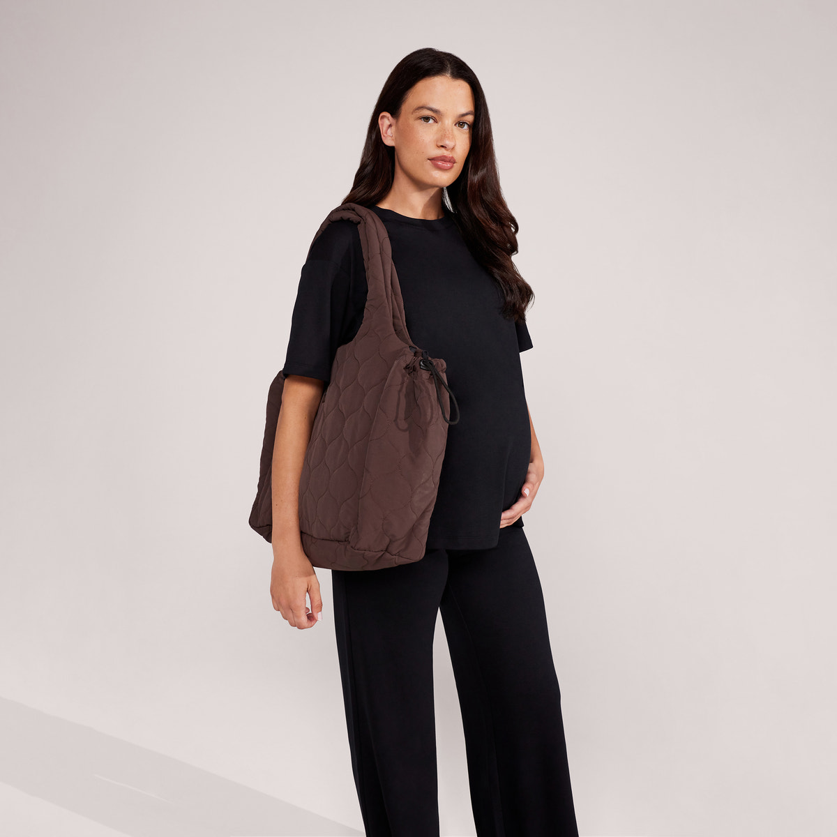 Ensemble détente large en tissu doux – Noir