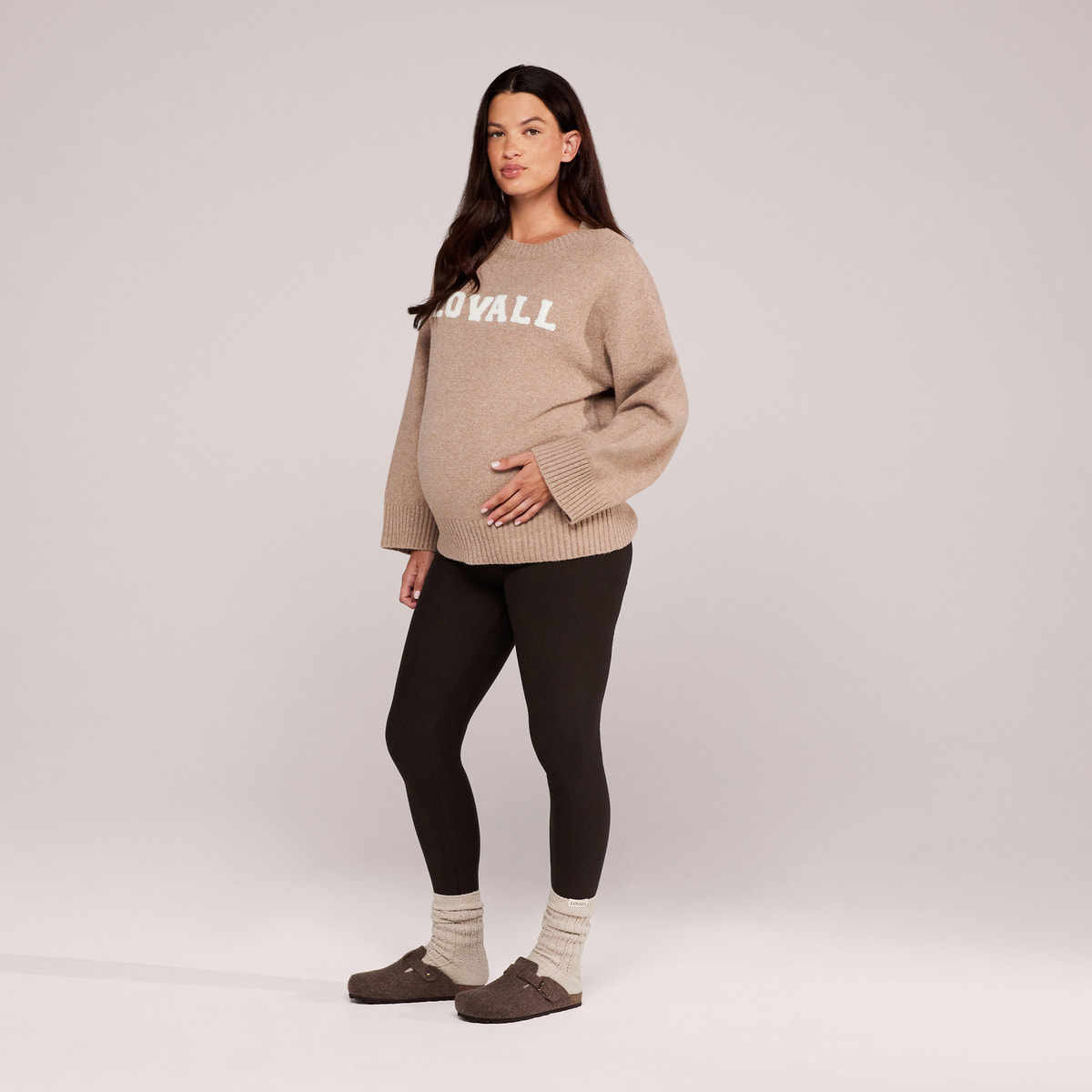 Leggings d'hiver de maternité de tous les jours - Marron expresso