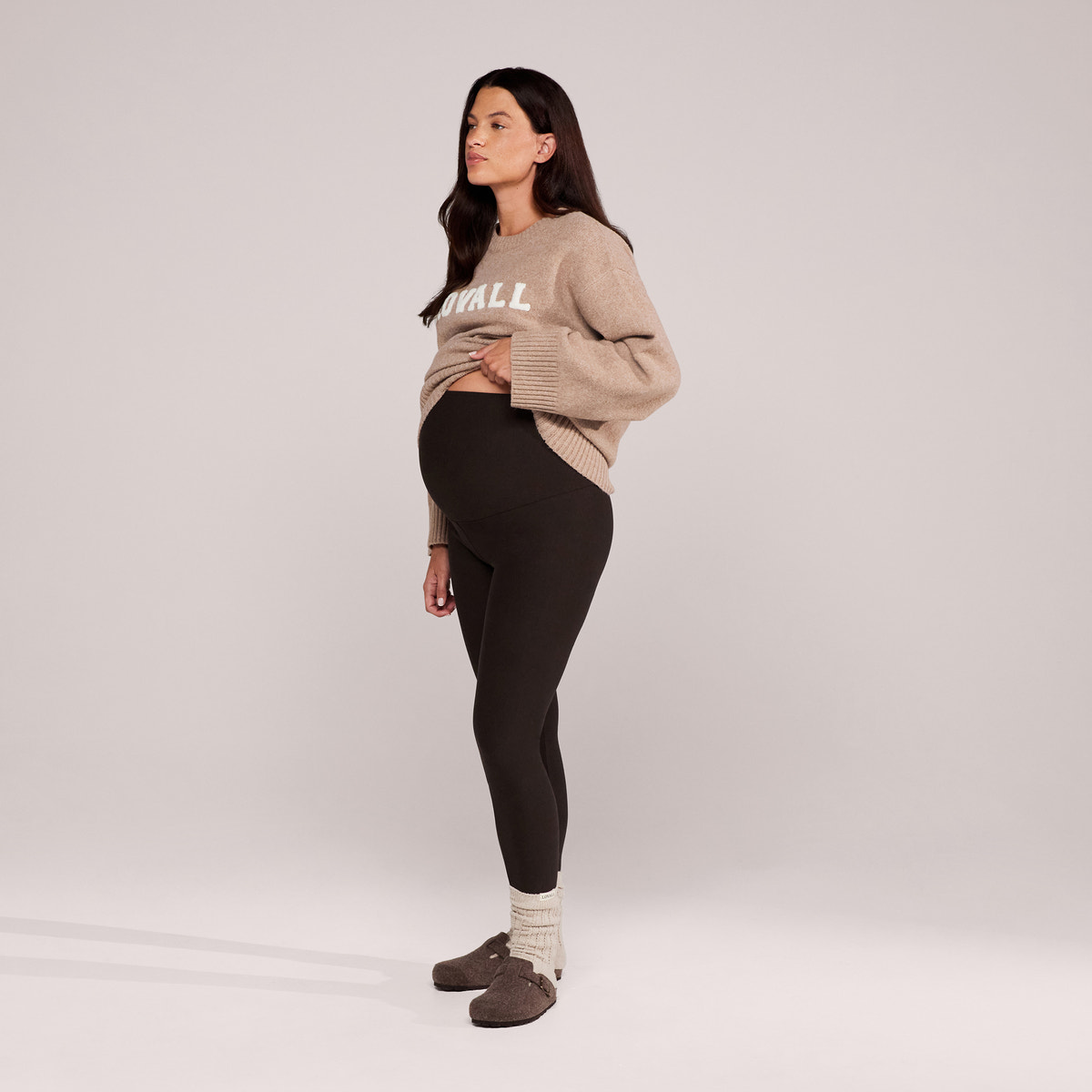 Leggings d'hiver de maternité de tous les jours - Marron expresso