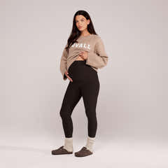 Leggings d'hiver de maternité de tous les jours - Marron expresso