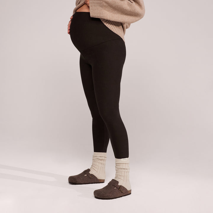 Leggings d'hiver de maternité de tous les jours - Marron expresso