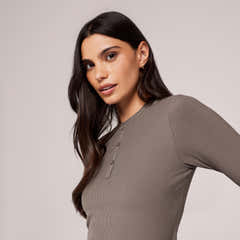 Soft Rib Lounge Top - Mocha