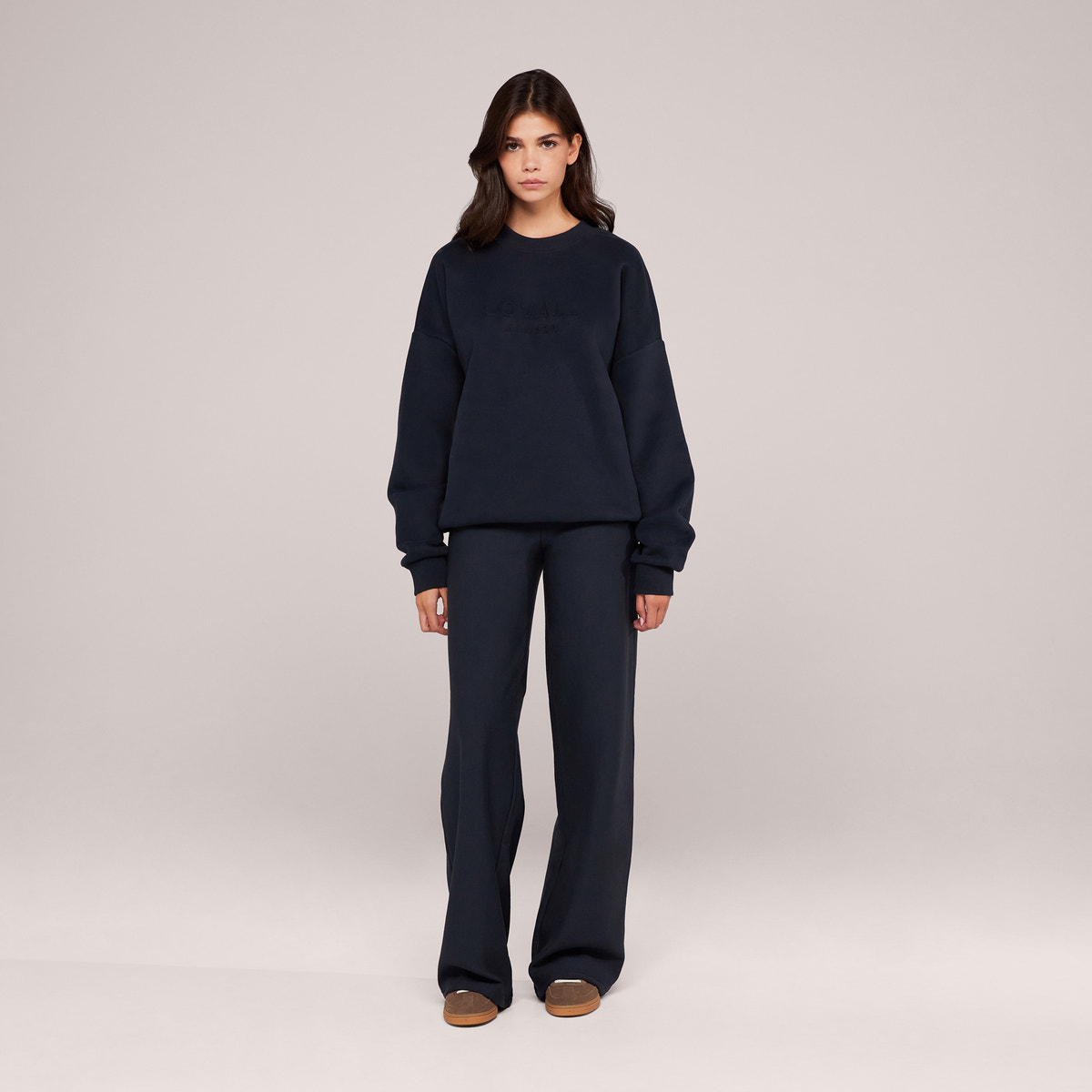 Pantalon large d'hiver – Café noir