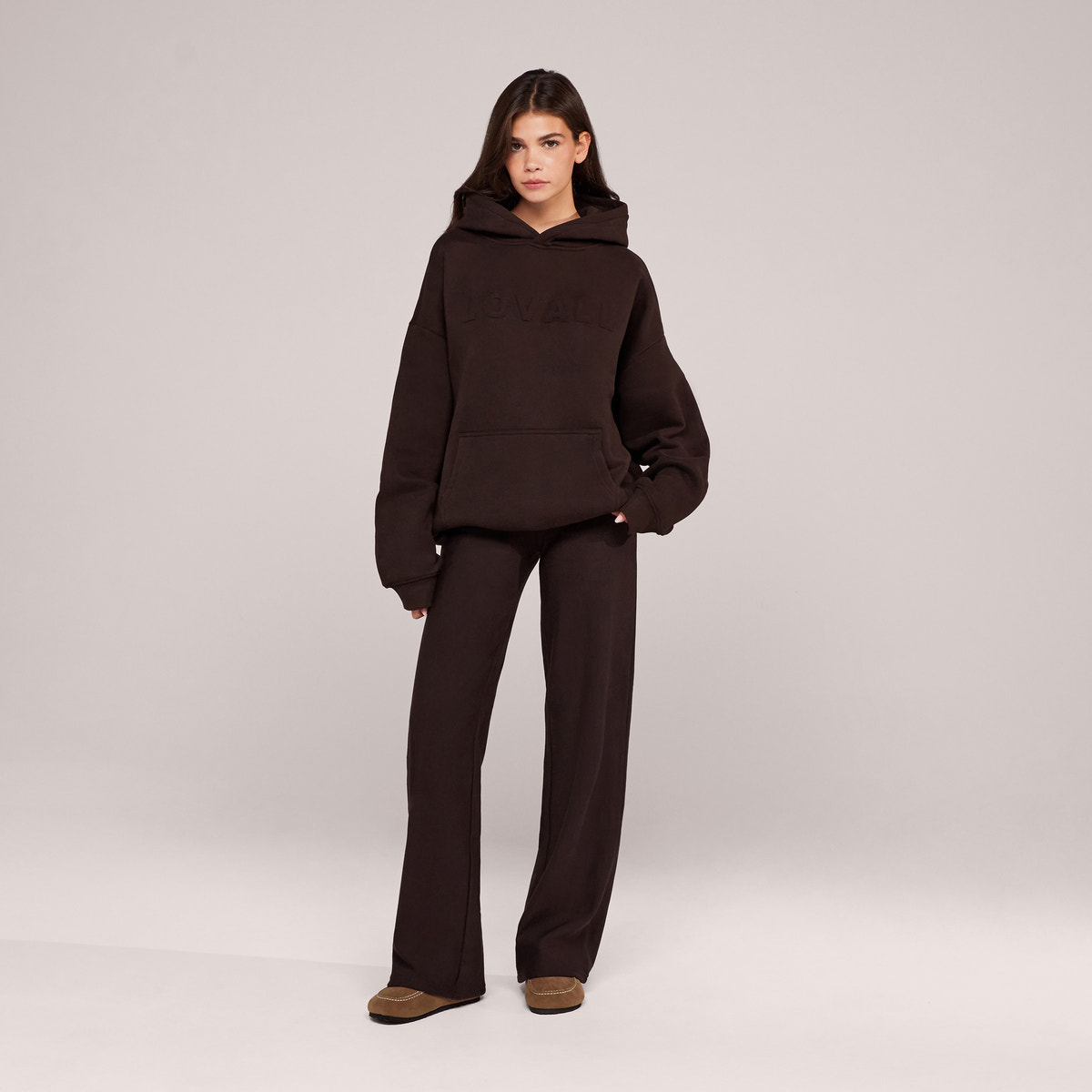 Sweat à capuche oversize épais - Marron expresso