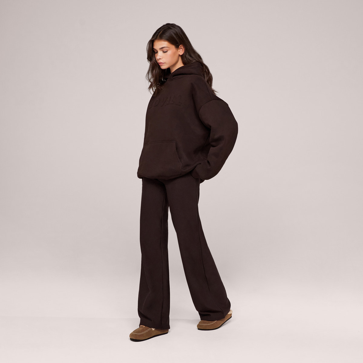 Sweat à capuche oversize épais - Marron expresso
