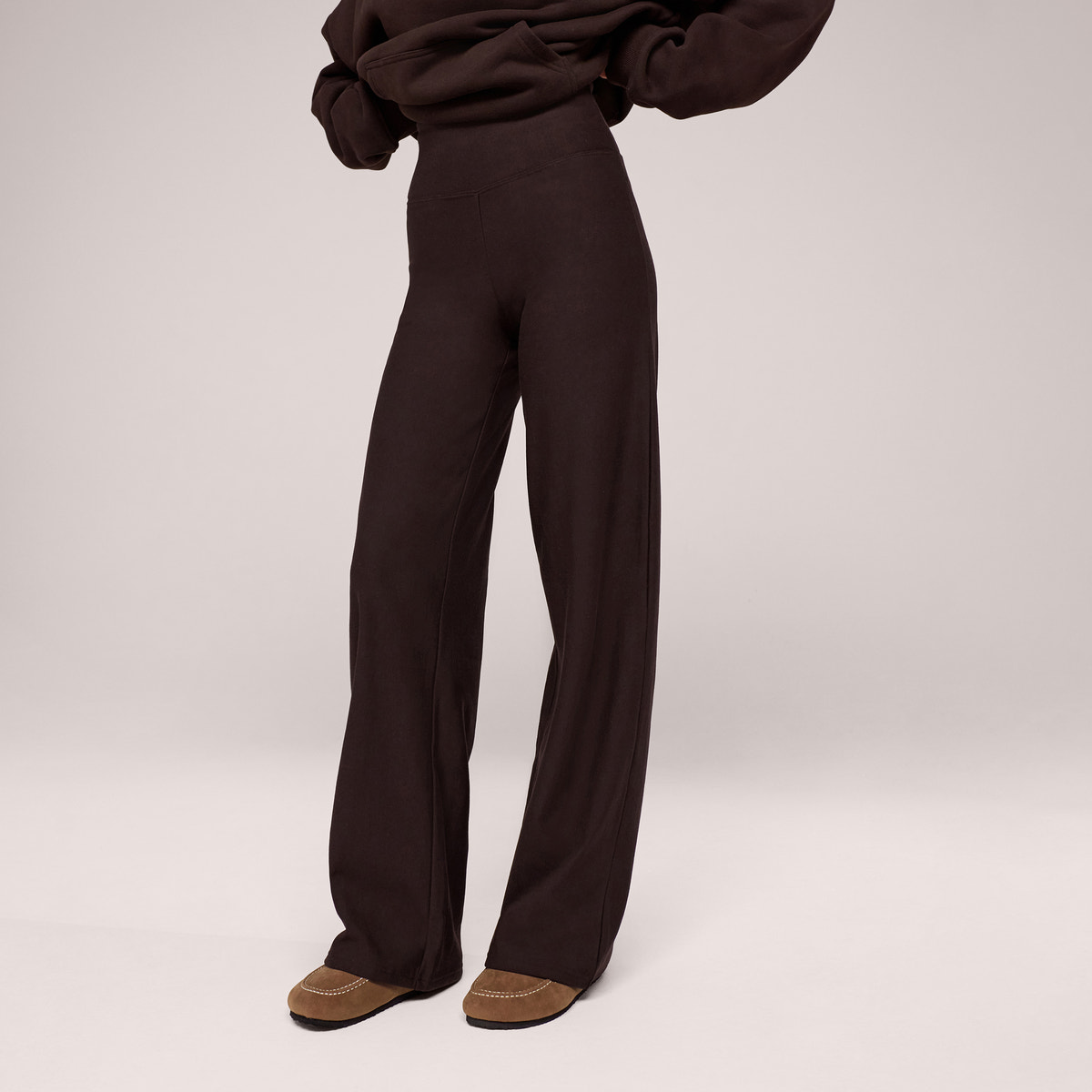 Pantalon large d'hiver – Café noir
