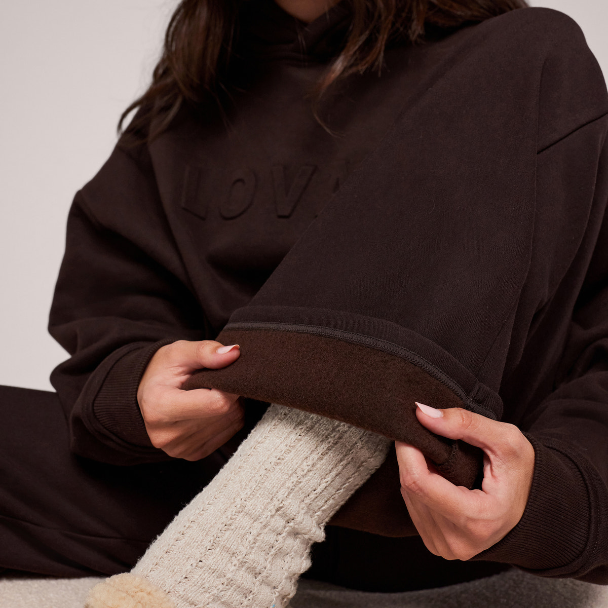 Pantalon large d'hiver – Café noir