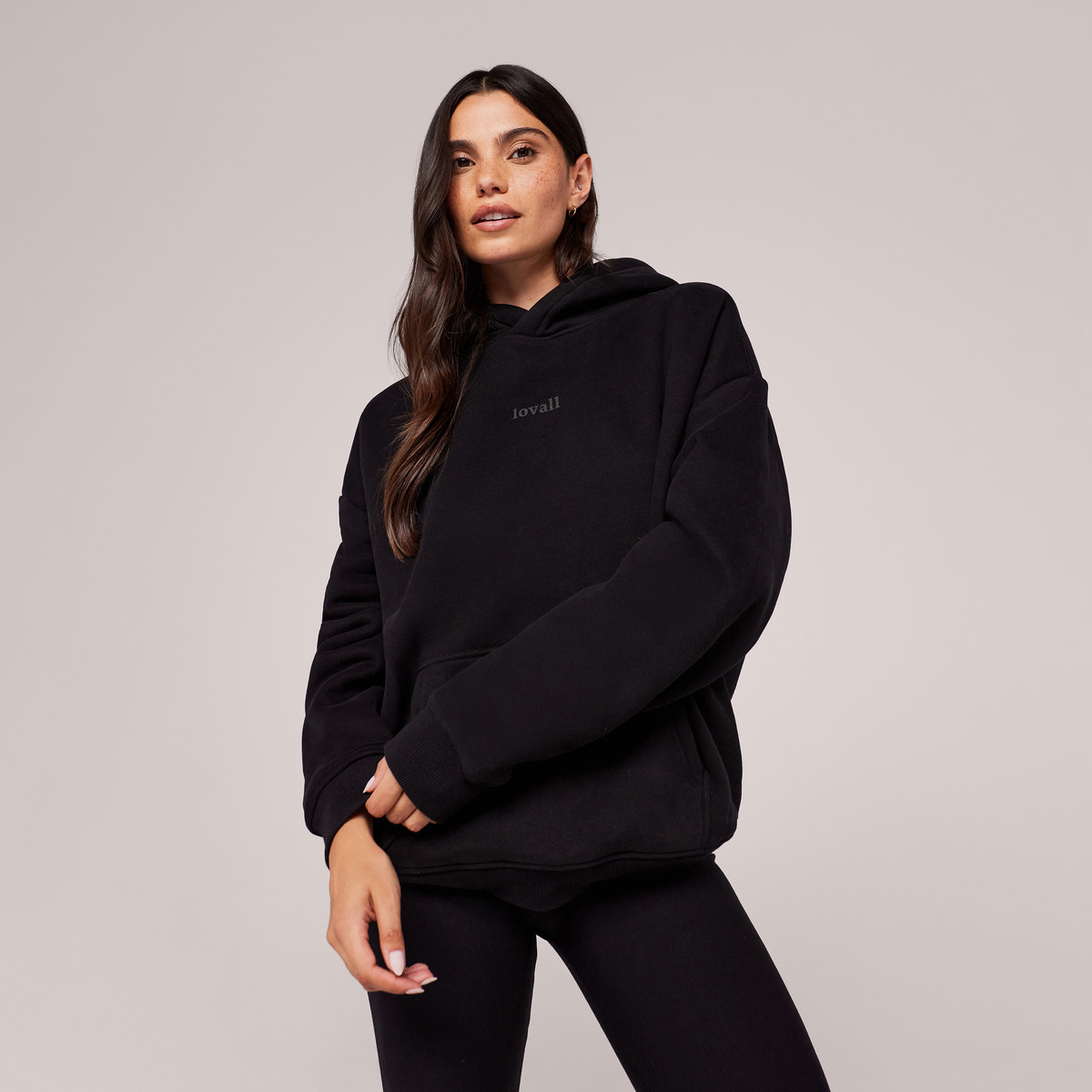 Sweat à capuche oversize épais - Marron expresso