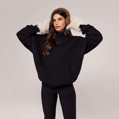 Sweat à capuche oversize épais - Marron expresso
